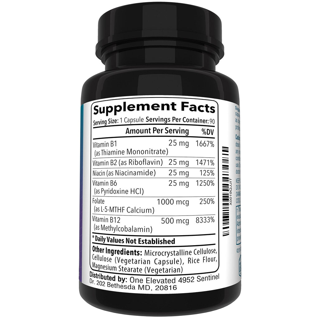 Double Strength & Most Bioactive Methyl Folate! Uniquely Formulated with Highest Pharmaceutical Grade Methylcobalamin (B12), Niacin, B1, B2 B6. Works Synergistically for Max Results-3 Month Supply