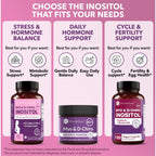 Intimate Rose Myo-Inositol & D-Chiro Inositol Blend - 40:1 Blend Ratio - Women's Daily Wellness Support - Vitamin D & Ashwagandha, 3 Bottles