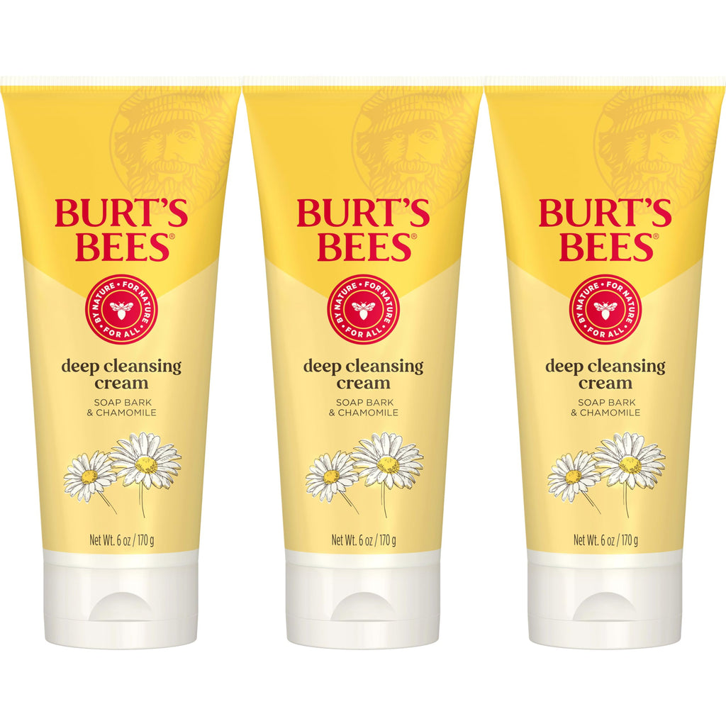Buy now Burt's Bees Face Wash, Deep Facial Cleansing Cream, College Back to School Dorm Essentials, All Natural Cleanser with Chamomile, 6 Ounce (Pack of 3) (Packaging May Vary) at indiglob india