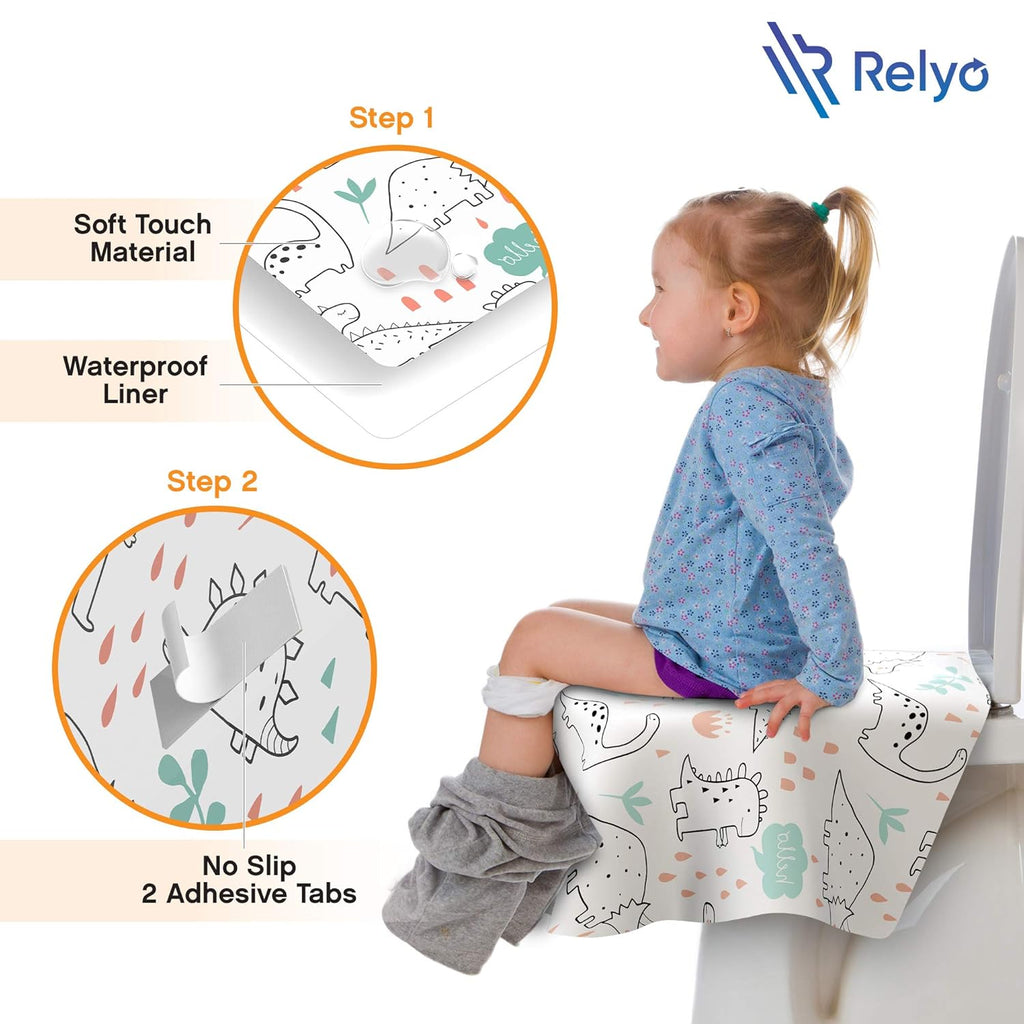 Buy now Toilet Seat Covers Disposable - 20 Pack - Waterproof, Ideal for Kids and Adults – Extra Large, Individually Wrapped for Travel, Toddlers Potty Training in Public Restrooms (Dinosaurs, 20) at indiglob india