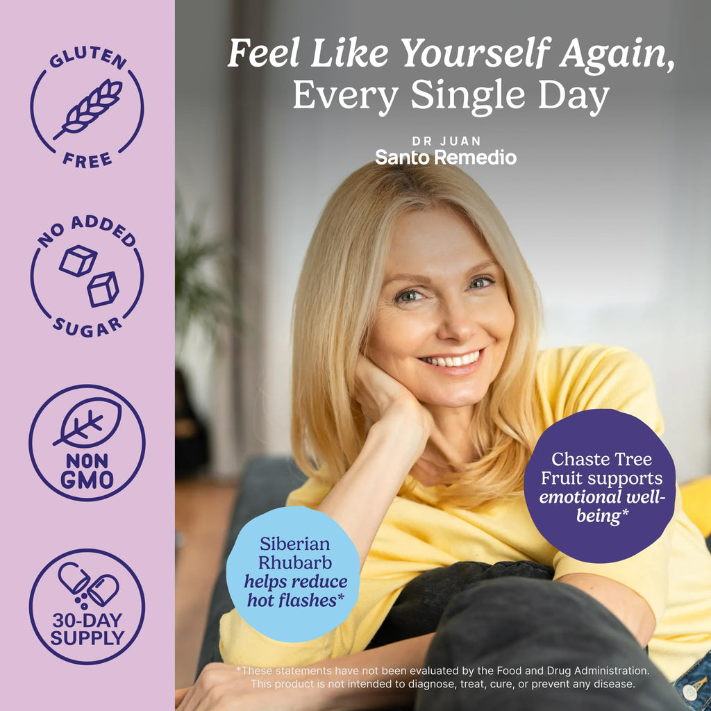 Santo Remedio Hormone Balance for Women, Menopause Support, 30 Capsules