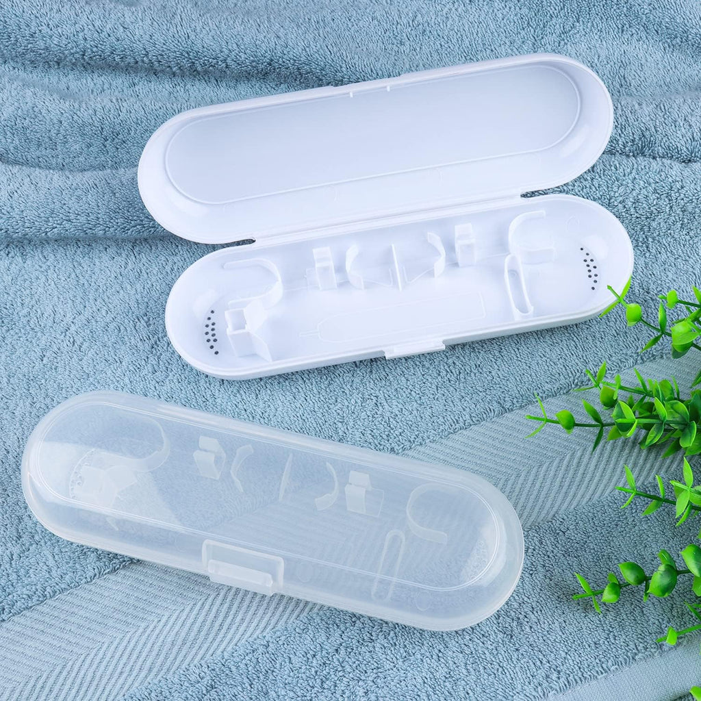 Buy now Fowecelt 2 Pack Electric Toothbrush Travel Case for Oral-B Pro and Other Electric Toothbrush, Portable Travel Toothbrush Holder (White & Clear) at indiglob india