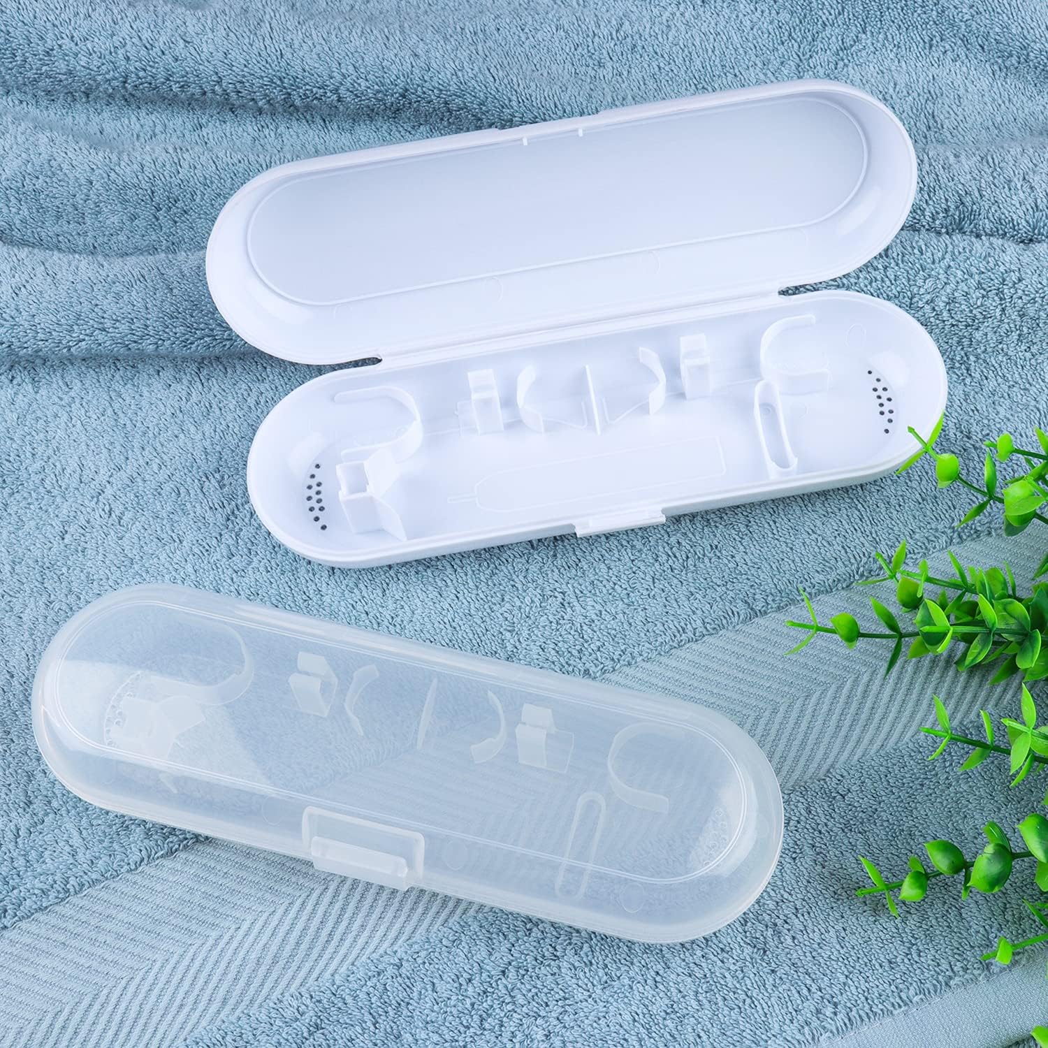Buy now Fowecelt 2 Pack Electric Toothbrush Travel Case for Oral-B Pro and Other Electric Toothbrush, Portable Travel Toothbrush Holder (White & Clear) at indiglob india