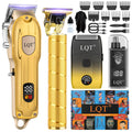 Hair Clippers for Men with LED Display, 4-Piece Cordless Grooming Kit with Hair Clipper, Beard Trimmer, Foil Shaver & Nose Trimmer, Complete Set for Home Barber