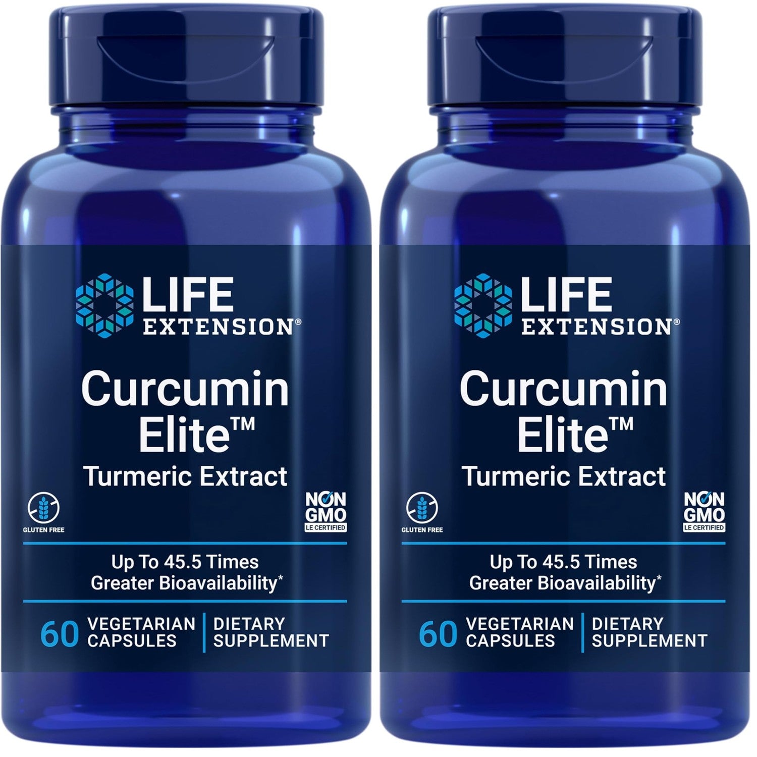 Life Extension Curcumin Elite Turmeric Extract, 60 Count | Two-Month Supply for Inflammation Health Support, Joint & Cardiovascular Health; Gluten-Free, Vegetarian & Non-GMO Formula