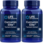 Life Extension Curcumin Elite Turmeric Extract, 60 Count | Two-Month Supply for Inflammation Health Support, Joint & Cardiovascular Health; Gluten-Free, Vegetarian & Non-GMO Formula