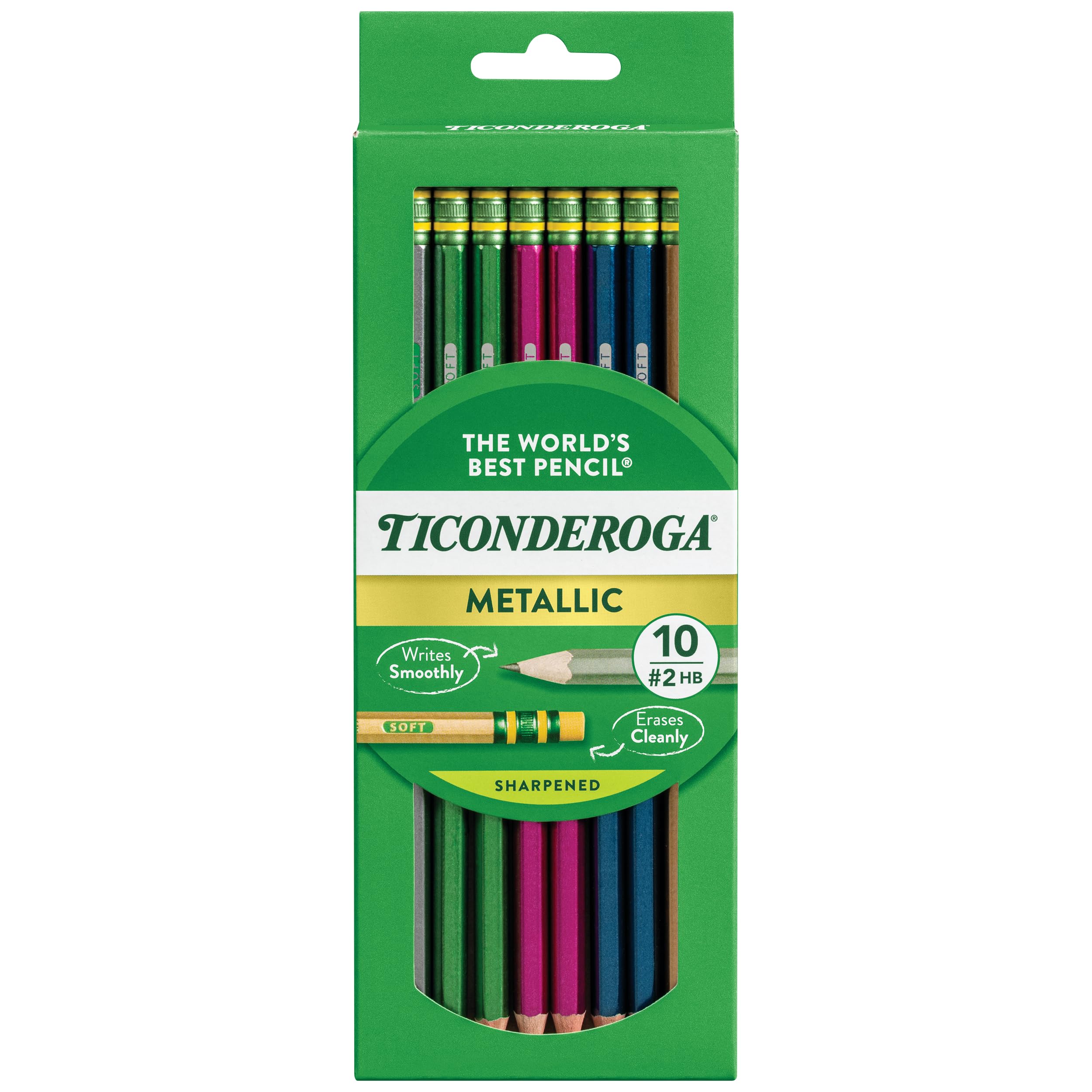 Buy now Ticonderoga Wood-Cased Pencils, Pre-Sharpened, #2 HB Soft, Neon Colors, 10 Count 10 10 Count Metallic at indiglob india