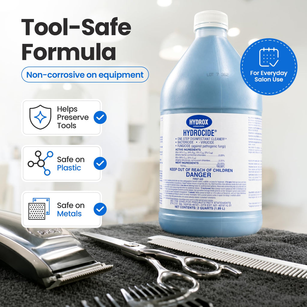 Hydrocide Professional Salon Disinfectant Concentrate EPA Registered Hospital-Grade Tool Sanitising Solution for Barbers Salons & Beauty Equipment Protects Against Harmful Pathogens & Bloodborne Germs