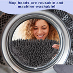 Wall Cleaner Mop, 79-Inch Handle, Baseboard Dust Mop Tool, 6 Pads
