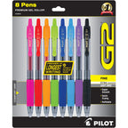 PILOT G2 Premium Gel Ink Pens, Fine Point 0.7mm, Assorted Inks, 8 Count
