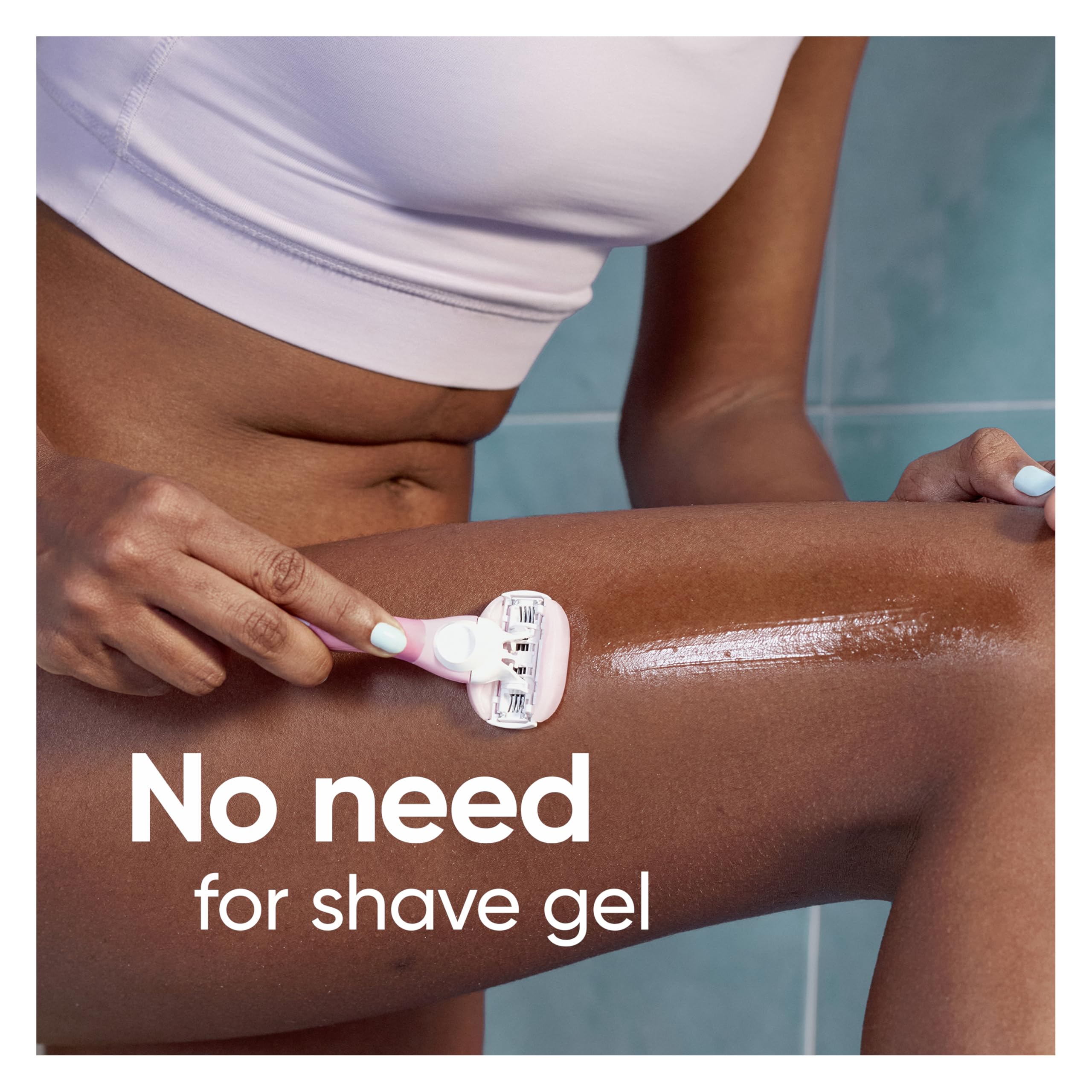 Gillette Venus ComfortGlide White Tea Women's Razor Refills, 4 Refill Cartridges, Fits Venus Reusable Razor Handles, 3-Bladed with Built-in Shave Gel Bars