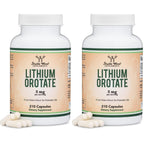 Lithium Orotate 5mg Elemental, Mood + Calm Support, 210 Capsules | Mood + Calm Supplement, 5mg Elemental Lithium, Single-Ingredient (No Blends), Emotional Wellness + Clarity, Vegan