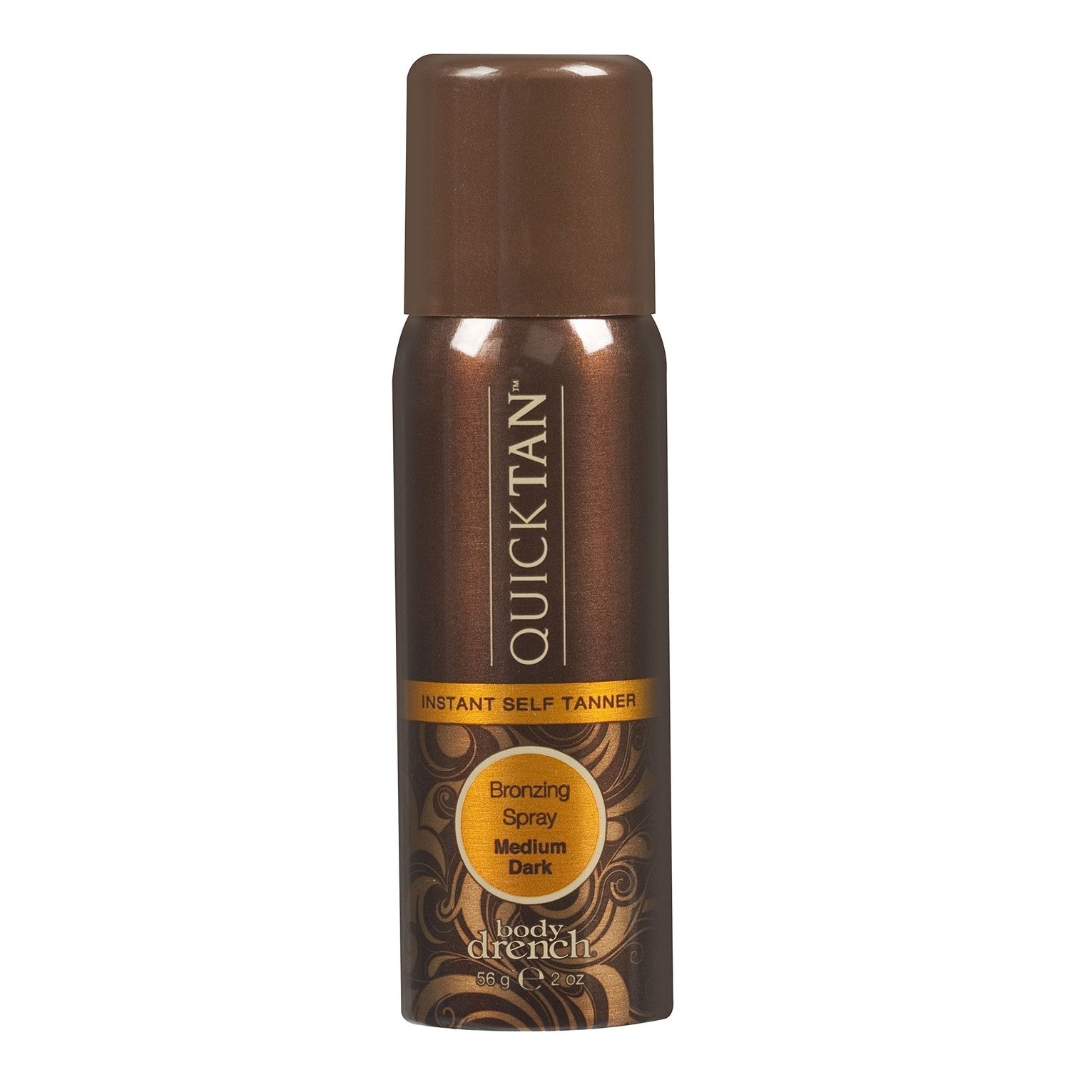 Body Drench QuickTan Instant Self Tanner Bronzing Spray, Salon-Quality Medium/Dark Tan, Streak-Free, Tinted Formula, 6 oz, 1-pack