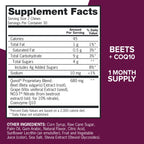 Qunol 3-in-1 Beet Roots Chews with CoQ10, Blood Pressure Support, 60ct | Supports Healthy Blood Circulation & Heart Healthy Energy, From the #1 Brand of CoQ10, Vegetarian, No Synthetic Dyes