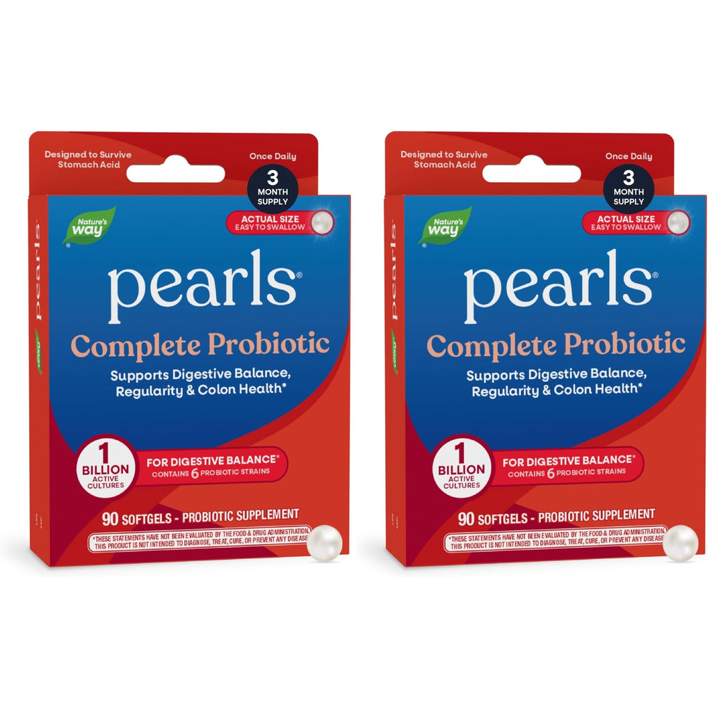 Nature's Way Complete Probiotic Pearls,Supports Digestive Balance*,1 Billion Live Cultures,Supplement for Men and Women,No Refrigeration Required,30 softgels,(Pack of 2)