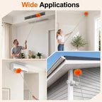 Cobweb Duster with Extension Pole, Pole5-Piece Spider Web Brush with Pole Kit, 100" Telescoping Microfiber Feather Dusters for Cleaning, Bendable Washable Dusters for High Ceilings, Ceiling Fans