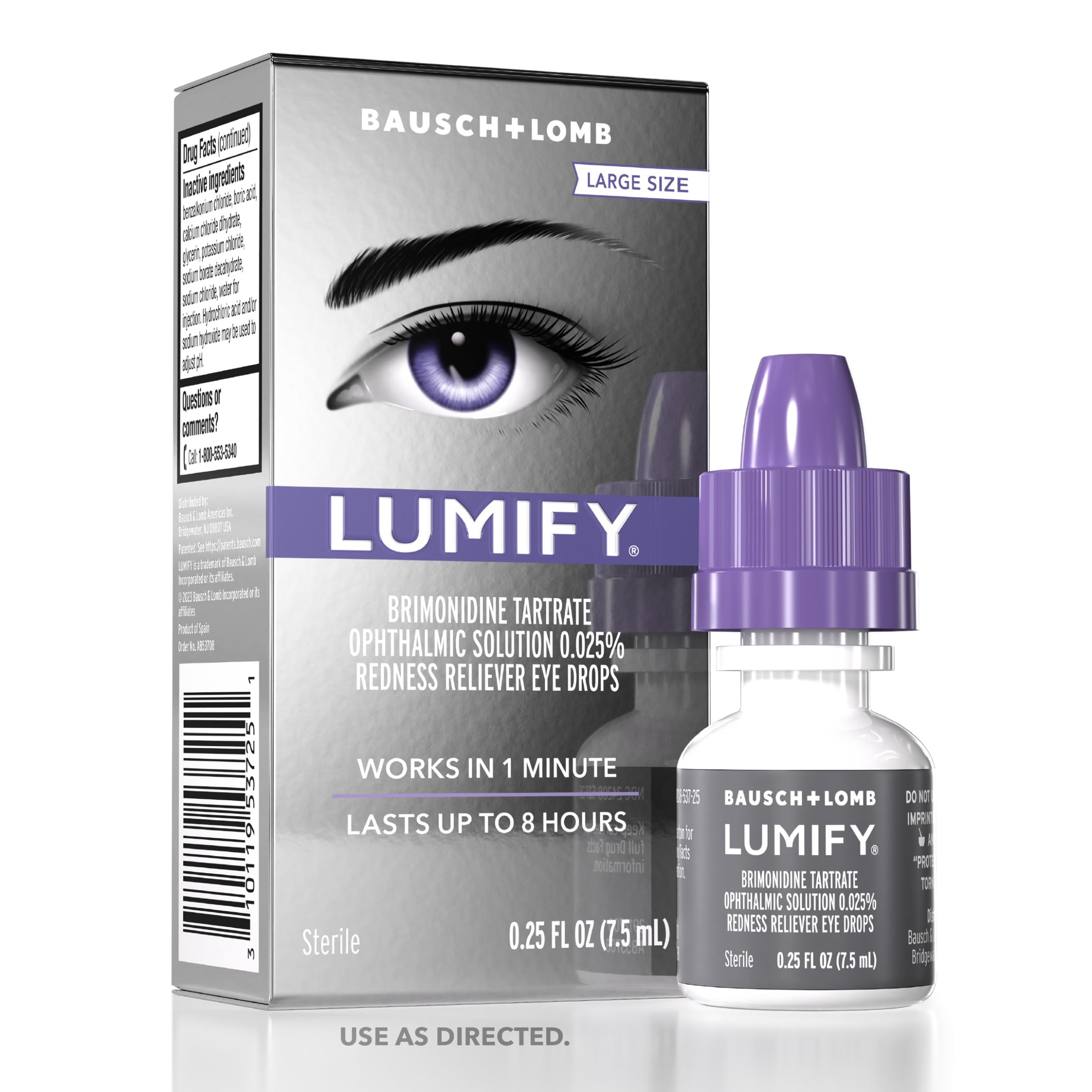 Buy now LUMIFY Eye Drops for Red Eyes, Redness Reliever for Brighter Looking Eyes, Works in 1 Minute & Lasts Up to 8 Hours, Eye Drops, 0.25 Fl Oz (7.5mL) at indiglob india