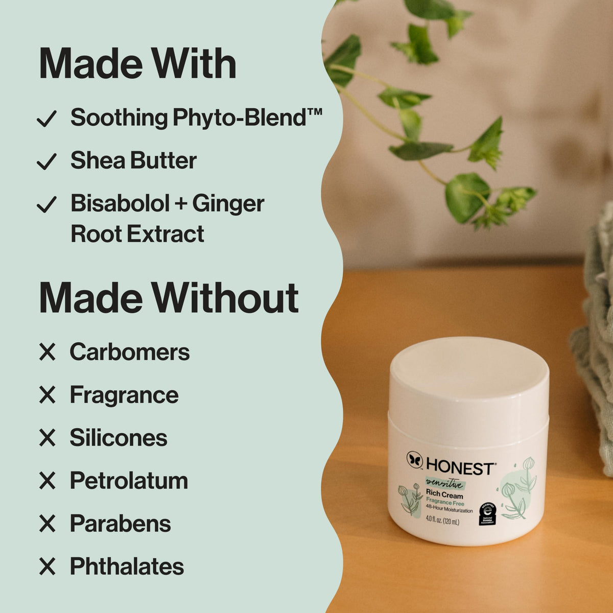 The Honest Company Rich Cream, Hypoallergenic, EWG Verified, Fragrance-Free