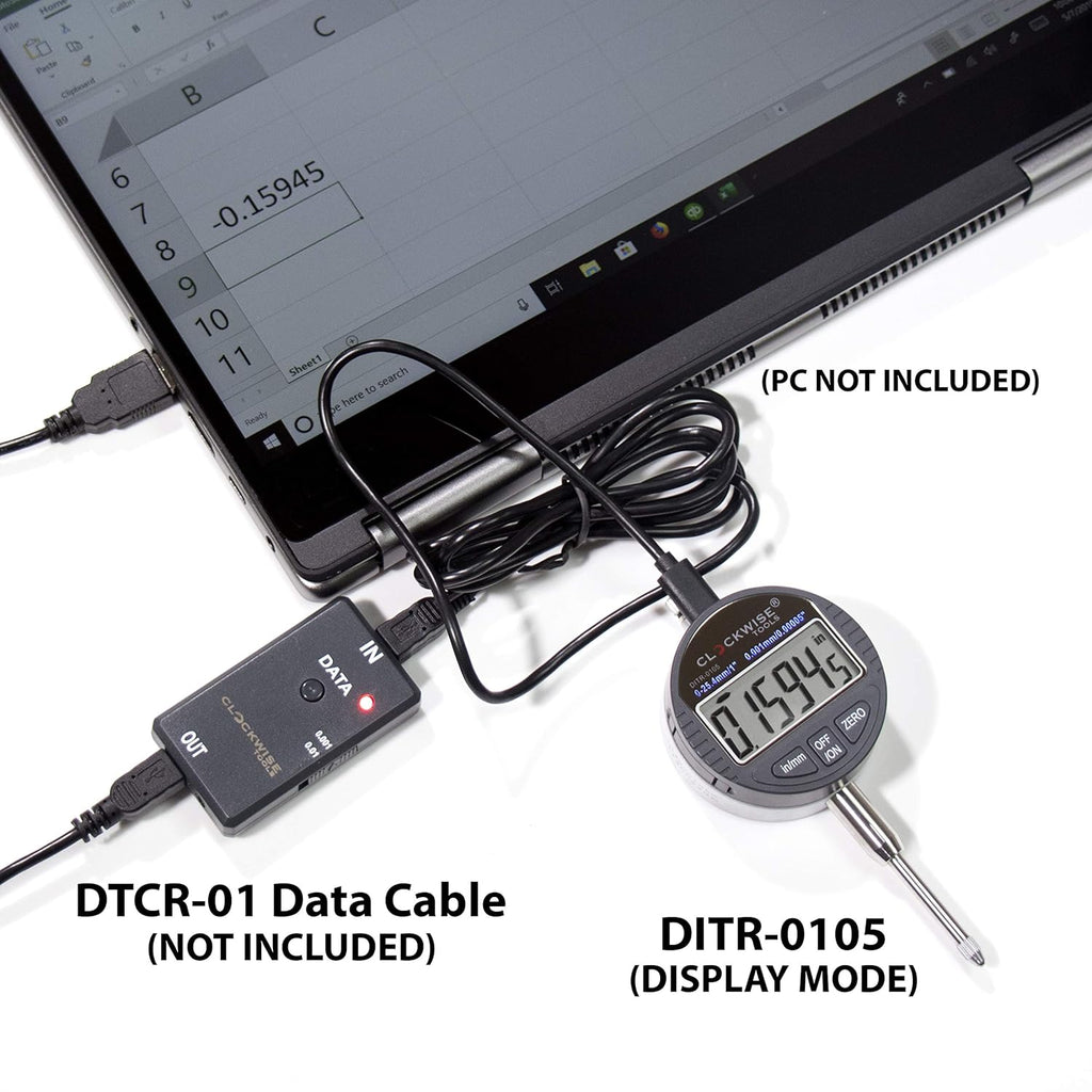 Buy now Clockwise Tools Digital Indicator with Magnetic Base Holder Stand, DIBR-0105 0-1 Inch/25.4mm, Inch/Metric Conversion, Auto Off at indiglob india