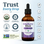 Dr. Green Mom Elderberry Syrup Organic — Elderberry Elixir for Babies, Toddlers & Kids — Cold & Flu Organic Liquid Drops — No Honey — High Potency — Newborn Infant Immune Support & Boost — 4 fl. oz