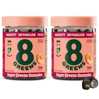8Greens Daily Greens Gummies, Peach, 100 Count | Spinach, Wheatgrass, Blue Green Algae, Spirulina, Aloe Vera, Chlorella, and Barley Grass; For Metabolism, Immunity & Focus