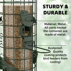 Squirrel Proof Bird Feeder,Metal Mesh Bird Feeders for Outdoors Hanging,Gravity Protection Squirrel Proof Wild Bird Feeders with Finch Cardinal Chickadee,3LB Large Capacity,Green