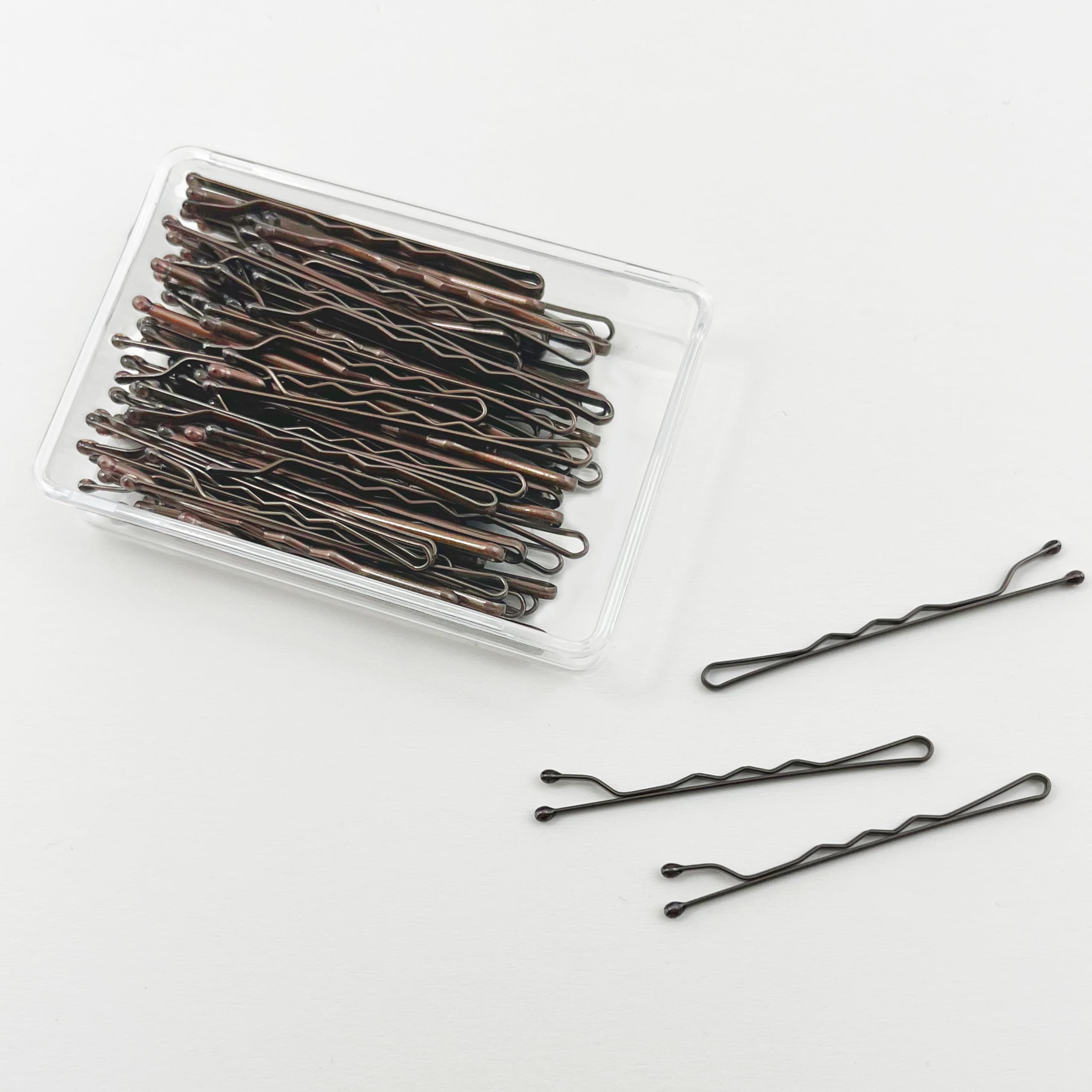Amazon Basics Bobby Pins in Case Brown 72 Count (Pack of 4)