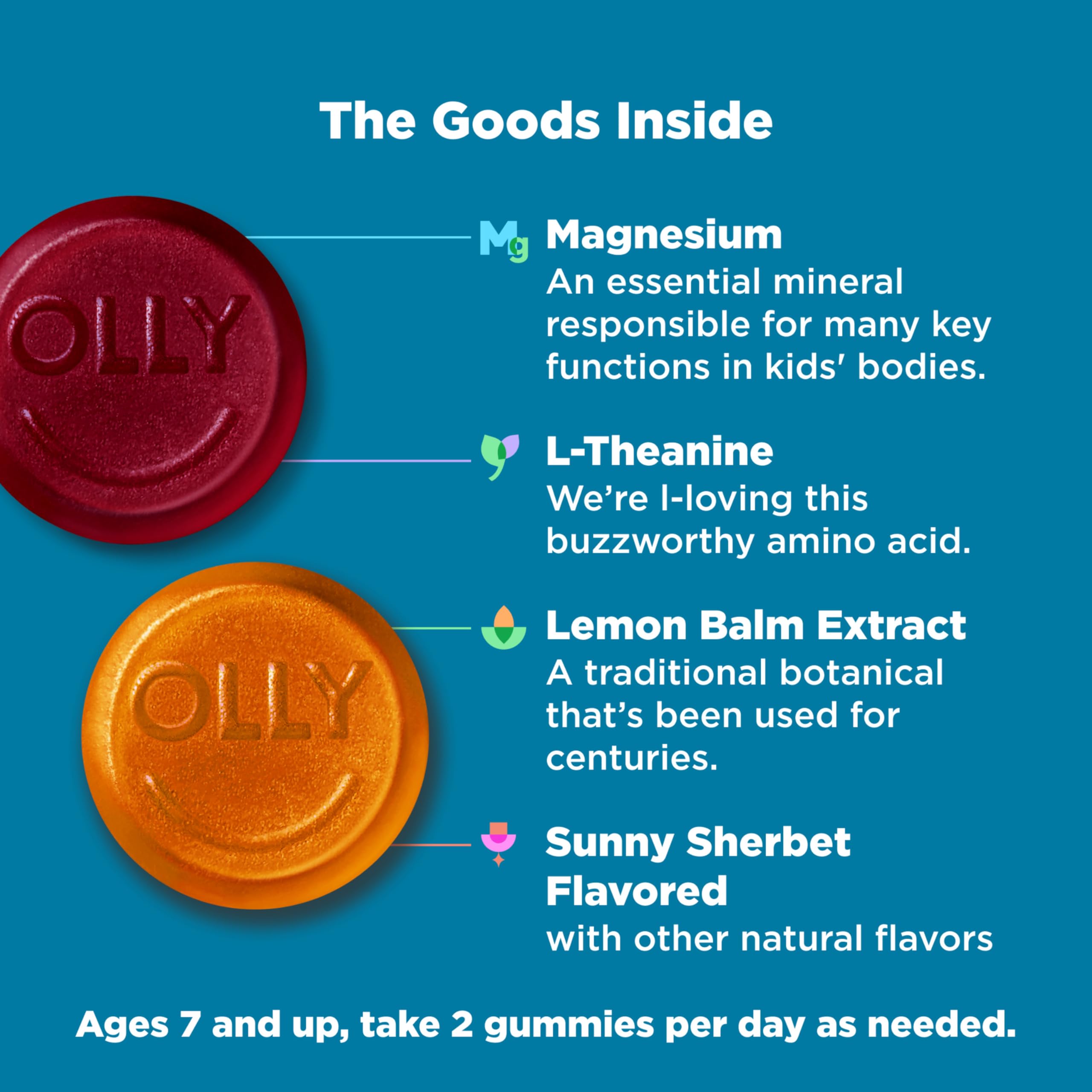 OLLY Kids Chillax, for a Calm and Relaxed Mood,* Magnesium - 50 Count