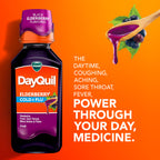Buy now VICKS DayQuil & NyQuil Elderberry Flavor Cold & Flu Liquid Medicine Co-Pack, Multi-Symptom Relief of Headache, Fever, Sore Throat, Minor Aches & Pains, Sneezing, Runny Nose, and Cough, 2x12oz at indiglob india