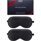 Buy now BeeVines Sleep Mask, 2 Pack 100% Real Natural Silk Eye Masks with Adjustable Strap for Sleeping, Mulberry Silk Eye Sleep Shade Cover, Blocks Light Reduces Puffy Eyes Traveling Gifts (Black & Black) at indiglob india