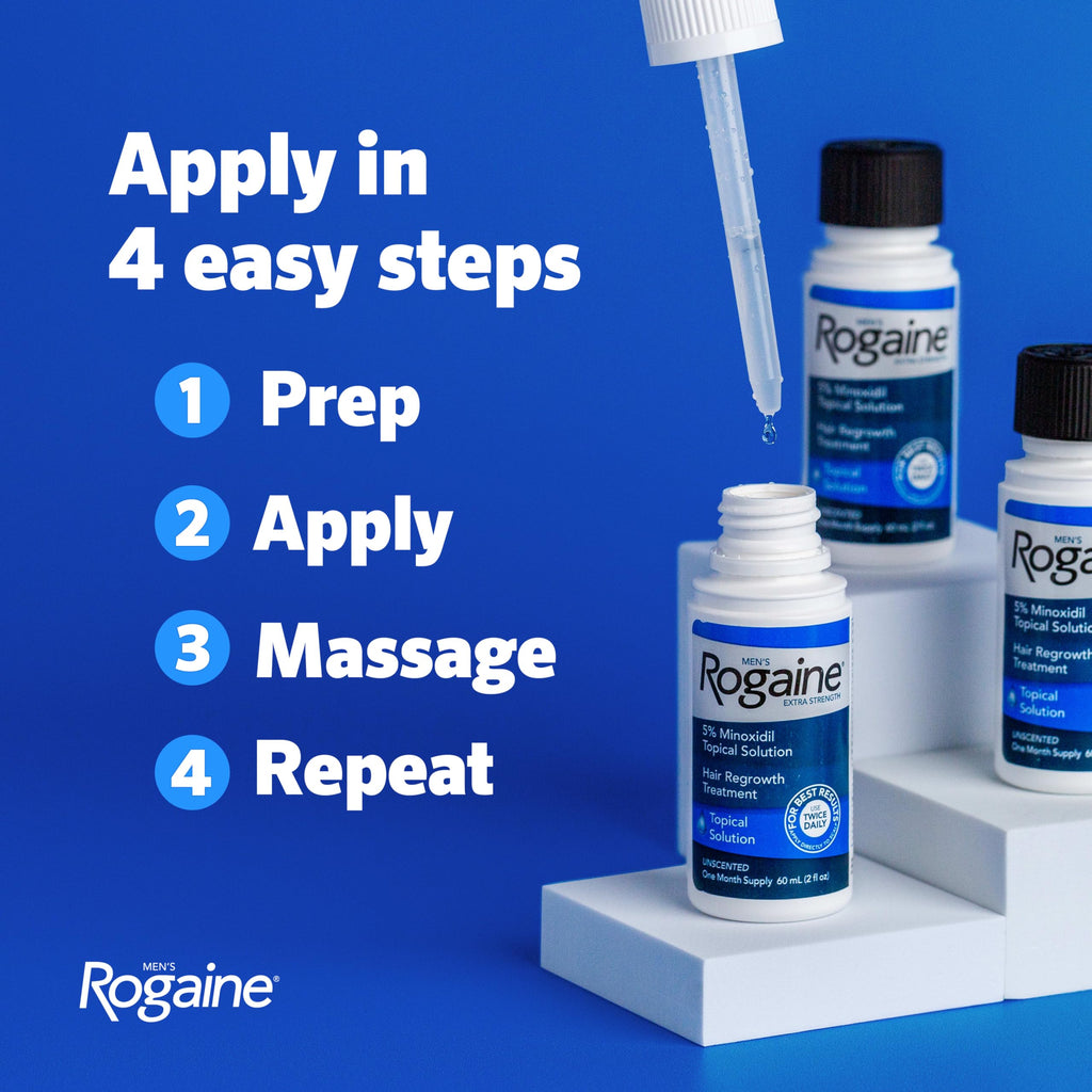 Men's Rogaine Extra Strength 5% Minoxidil Topical Solution, 3 x 2 fl. oz