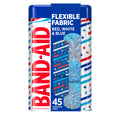 BAND-AID Brand Flexible Fabric Adhesive Bandages, Red, White & Blue, 45 Ct