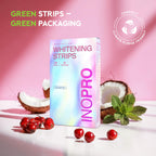 Buy now InoPro Teeth Whitening Strips 14 Treatments Kit - Enamel Safe Teeth Whitener, Peroxide-Free, Green White Strips for Teeth Whitening with Arbutin, Coconut Oil, Deep Stains Removal (28 Strips) at indiglob india