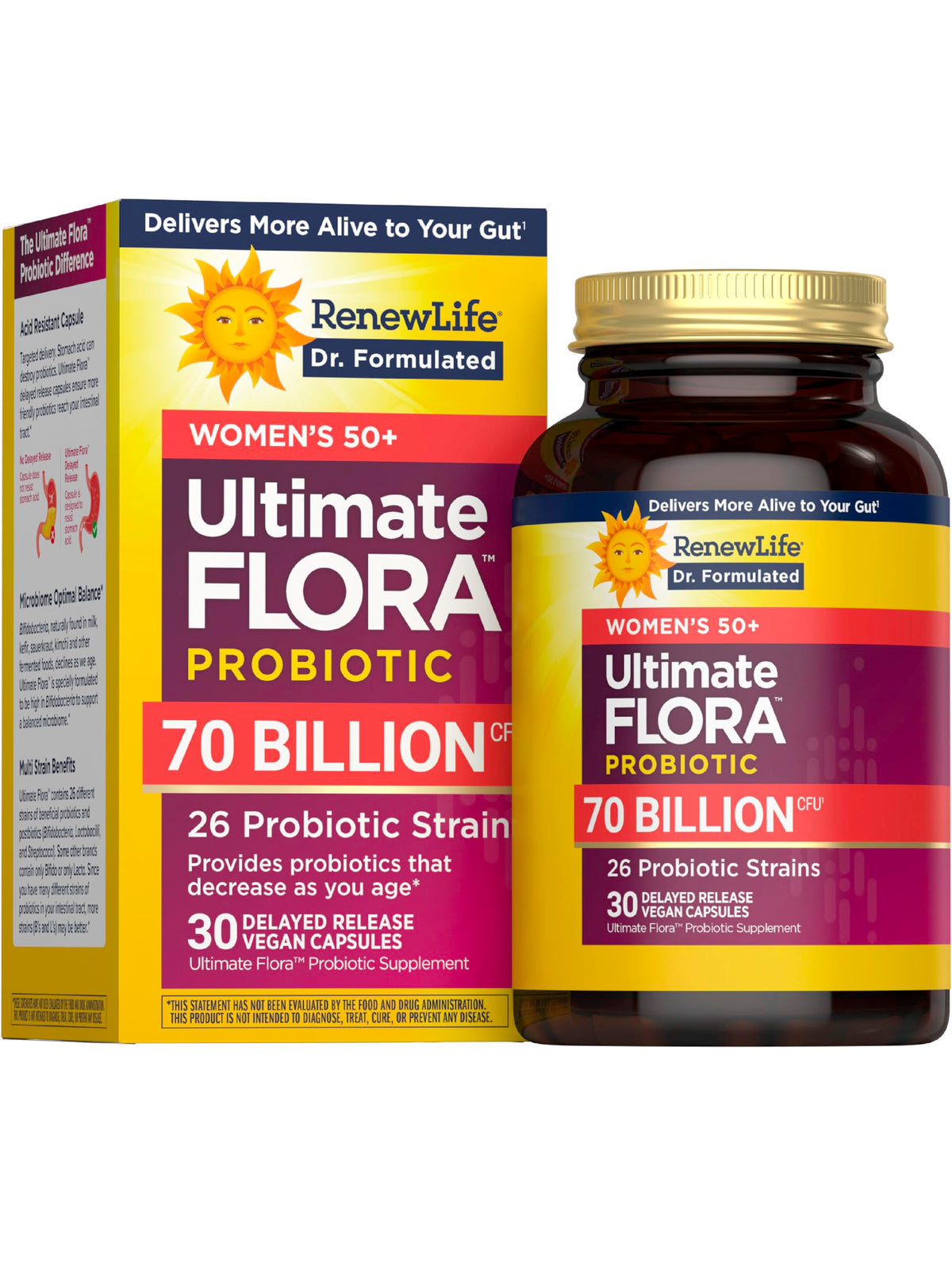 Renew Life Ultimate Flora Probiotics for Women 50+ 70 Billion CFU