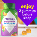 Vitafusion Melatonin Gummy Vitamins, 140 Count (Pack of 1) | Peach and White Tea Flavors | Gluten and Dairy Free Supplement