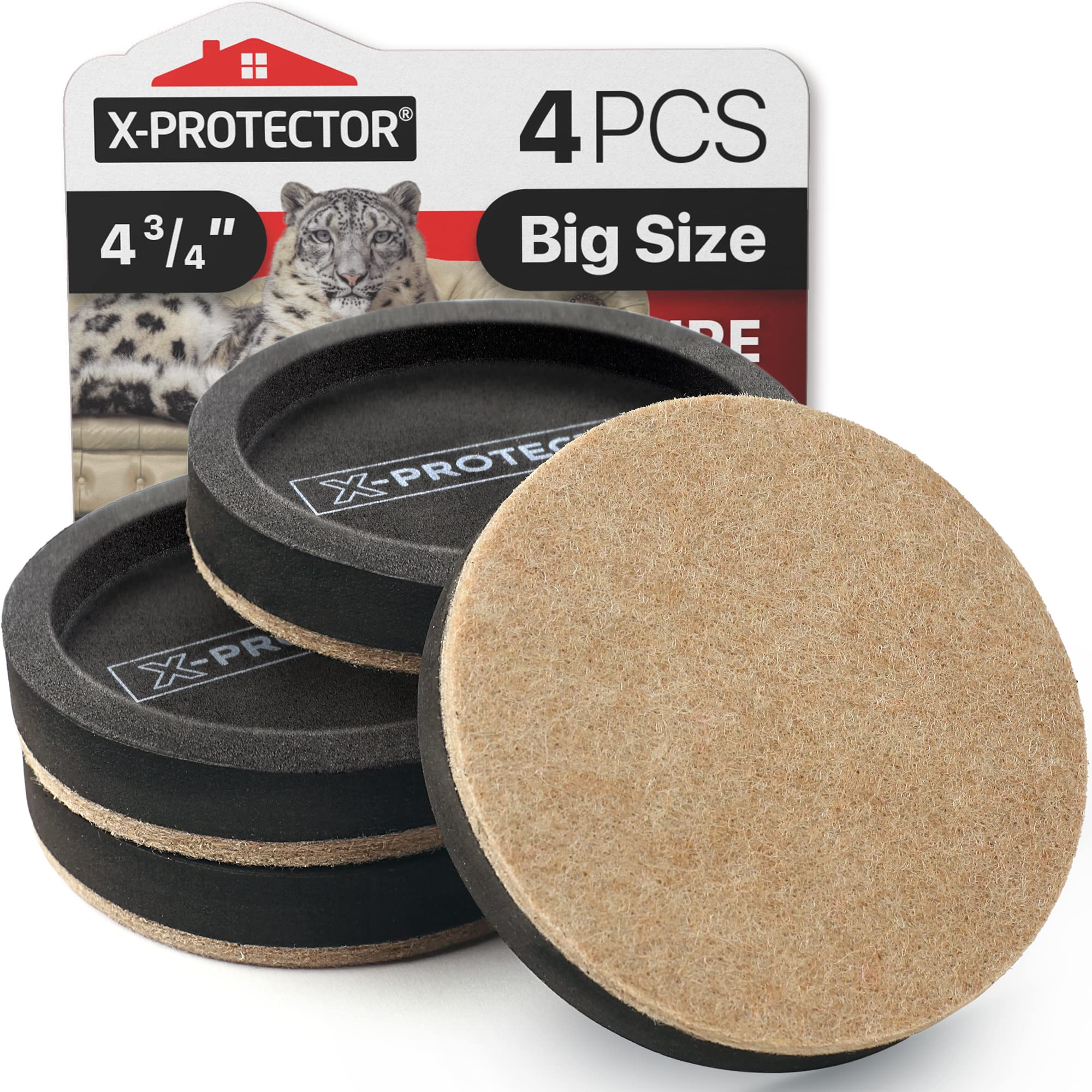 Buy now Felt Furniture Sliders Hardwood Floors X-PROTECTOR – 16 PCS 3 1/2" Furniture Sliders – Heavy Duty Felt Sliders Hard Surfaces – Move Your Furniture Easily & Safely! 4 PCS 4 3 4 inch (NEW) at indiglob india