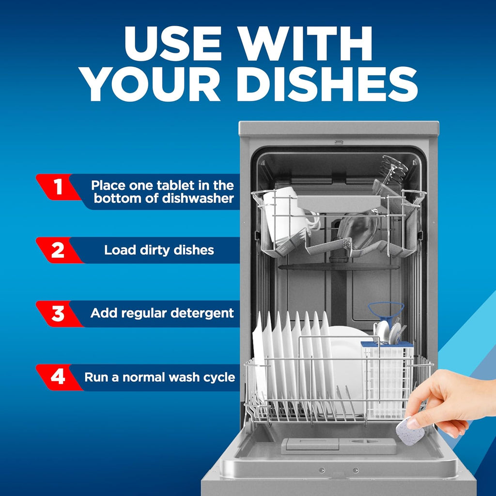Buy now Finish Dishwasher Cleaner Tablets, Deep Cleans Hidden Grease & Grime, Fights Odors, No Extra Wash Cycle, Helps Maintain Dishwasher, 12 Month Supply, 12 Count at indiglob india