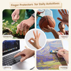 Silicone Finger Cots - Gel Finger Protectors Non Latex, Reusable Fingertip Bandages Covers for Thumb, Cuts, Wounds, First Aid Care, Assorted Sizes