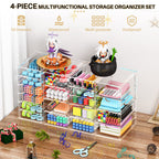 Acrylic Makeup Organizer with 19 Drawers,Storage Drawer Organizer | Bathroom Organizers and Storage for Palettes, Cosmetic, and Beauty Supplies, Desk Organization