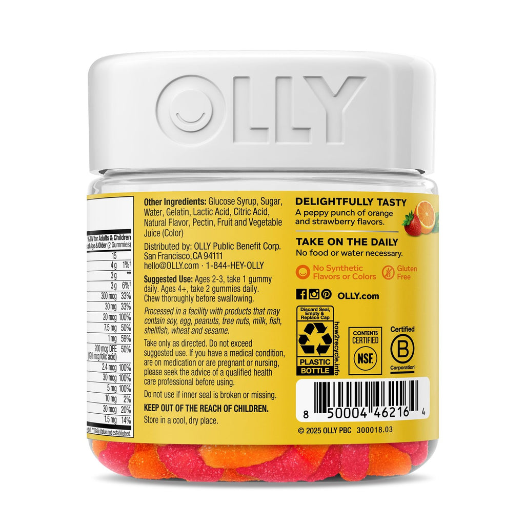 OLLY Kids Multi Gummy Worms, Overall Wellness & Immune Support - 70 Count
