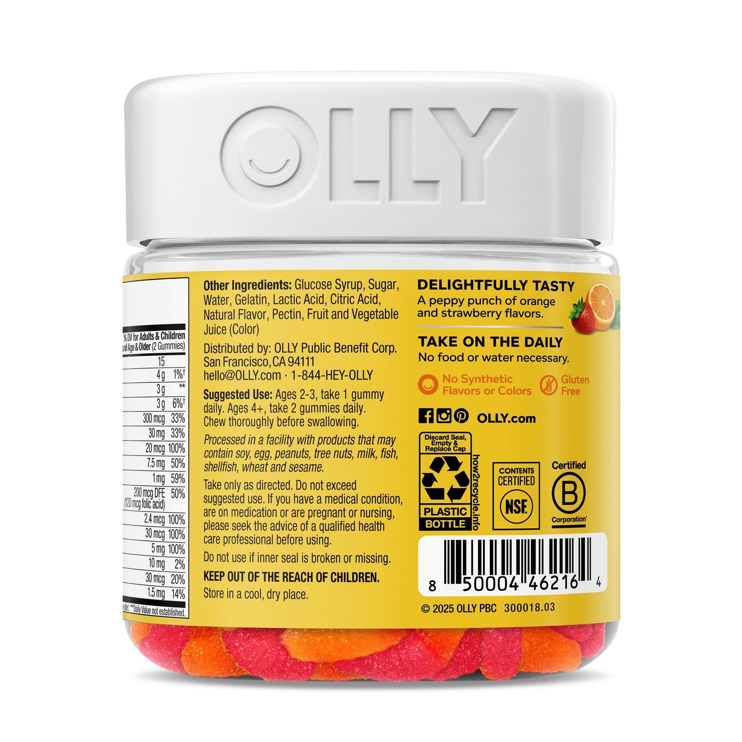 OLLY Kids Multi Gummy Worms, Overall Wellness & Immune Support - 70 Count