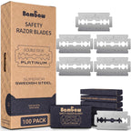 Bambaw Safety Razor Blades for Men & Women, 60 Pack, Double Edge Razor Blades Refills, Platinum Swedish Stainless Steel, Sharp & Long-Lasting Edge Retention, Up to 14 Months Supply