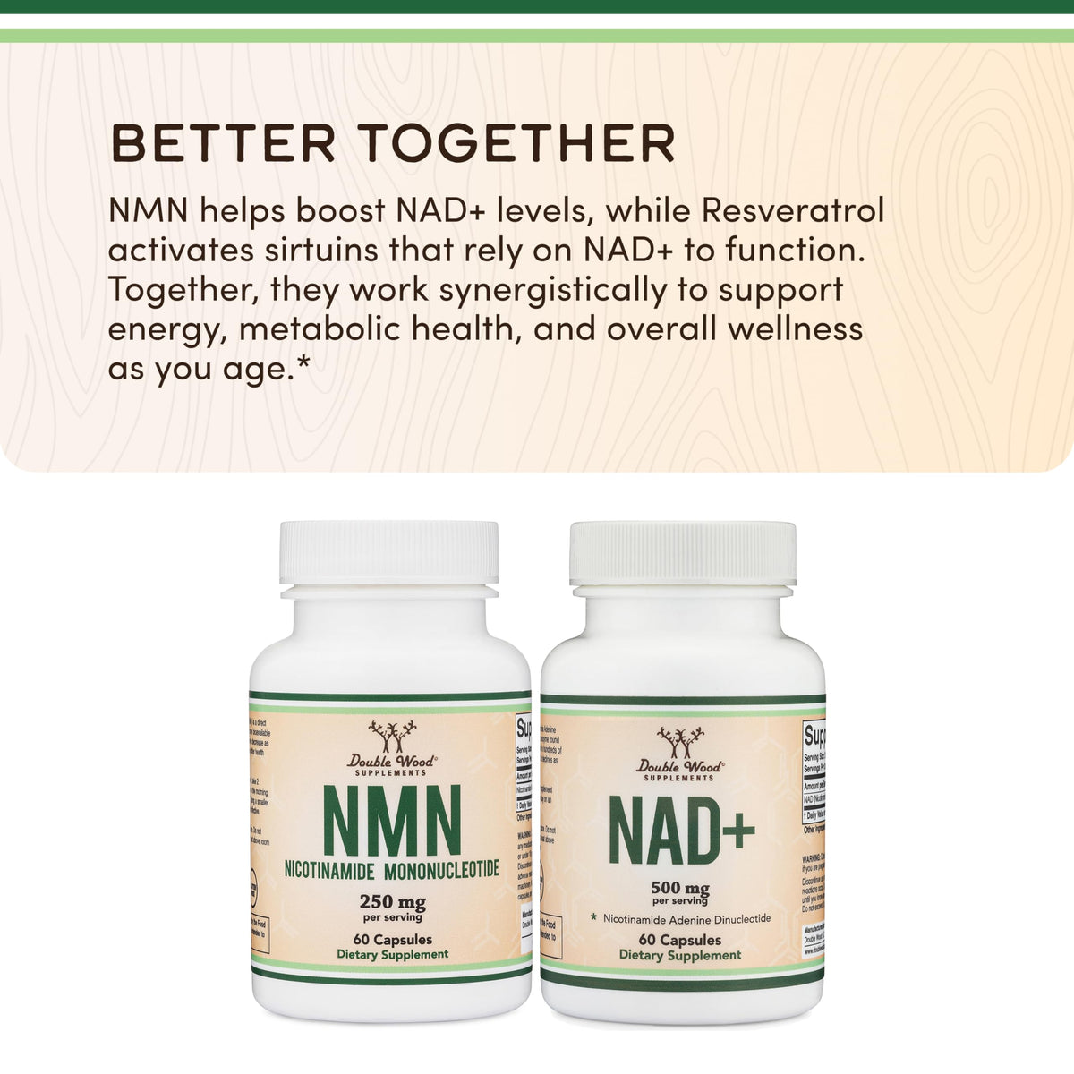 NMN 250mg per Serving, 99% Purity, Cellular Energy & Healthy Aging, 60 Caps