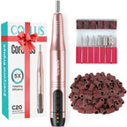 COSLUS C20 Cordless Nail Drill Electric File: Portable All-in-One Kit | Professional for Acrylic Gel Dip Powder Nails, Rechargeable Manicure & Pedicure Machine, Salon Home, Lightweight, Purple