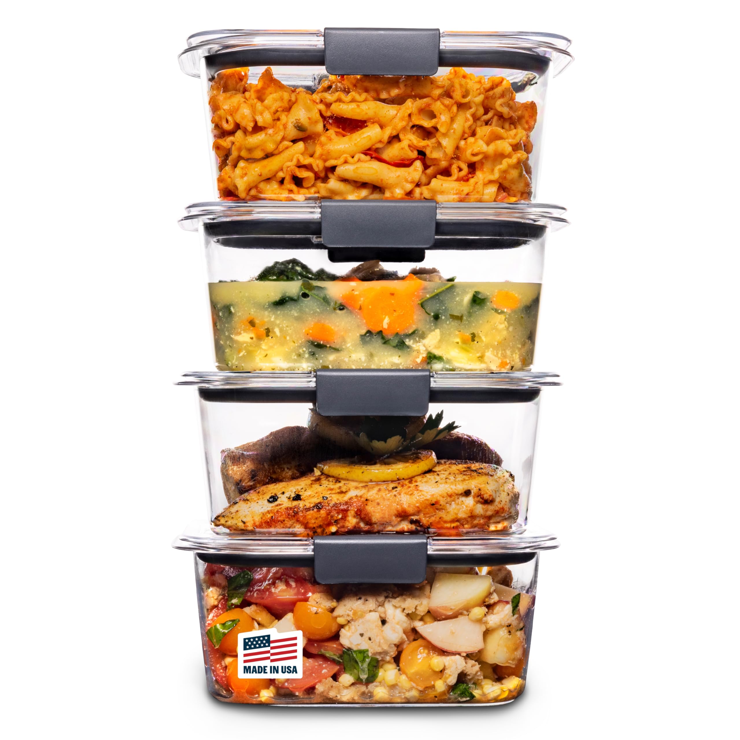 Buy now Rubbermaid Brilliance Food Storage Containers, Set of 5 (10 Pieces), BPA-Free, Leak-Proof, Clear 4.7 cup (8-Piece) at indiglob india
