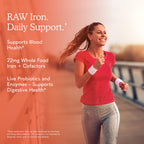 Garden of Life Vitamin Code Raw Iron Supplement - 30 Vegan Capsules, 22mg Once Daily Iron, Vitamins C, B12, Folate, Fruit, Veggies & Probiotics, Iron Supplements for Women, Energy & Anemia Support