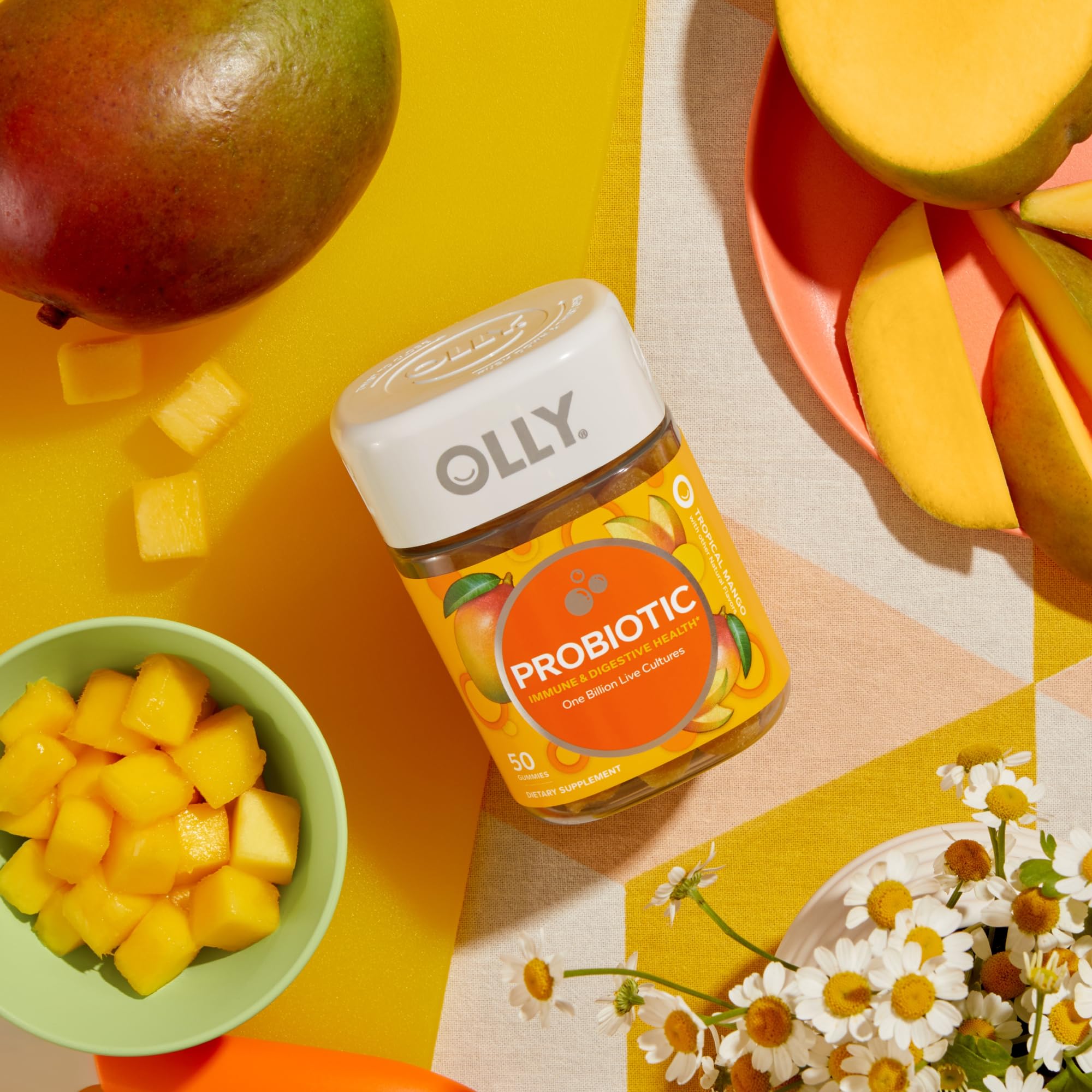 OLLY Probiotic Gummy, Immune System & Digestive Support*, Mango - 50 Count