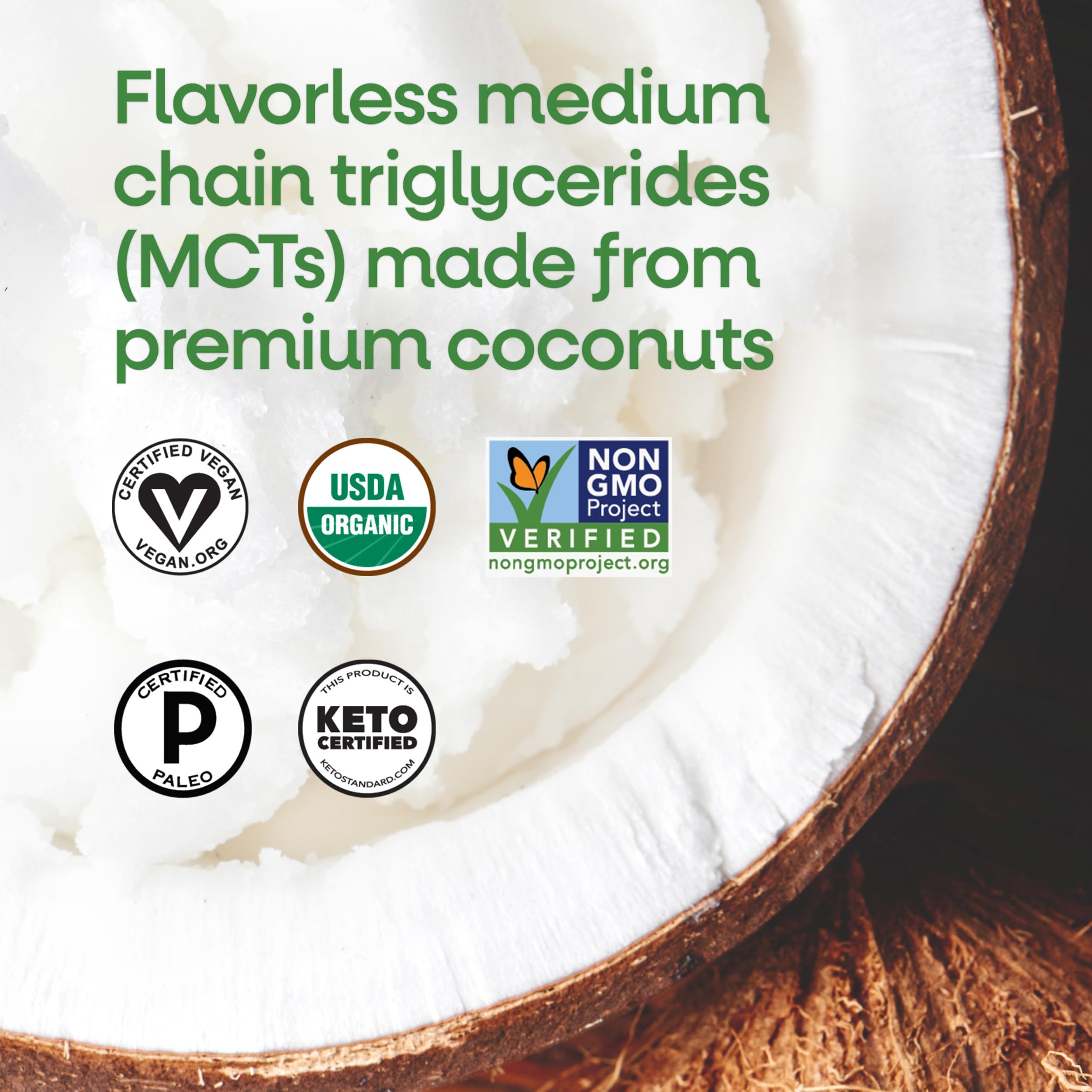Nature's Way Organic MCT Oil, Brain and Body Fuel*, Keto & Paleo, 16 Fl Oz | Liquid Coconut MCT Oil with C8 Caprylic & C10 Capric Acids, 14 g Medium Chain Triglycerides per Serving, Non-GMO