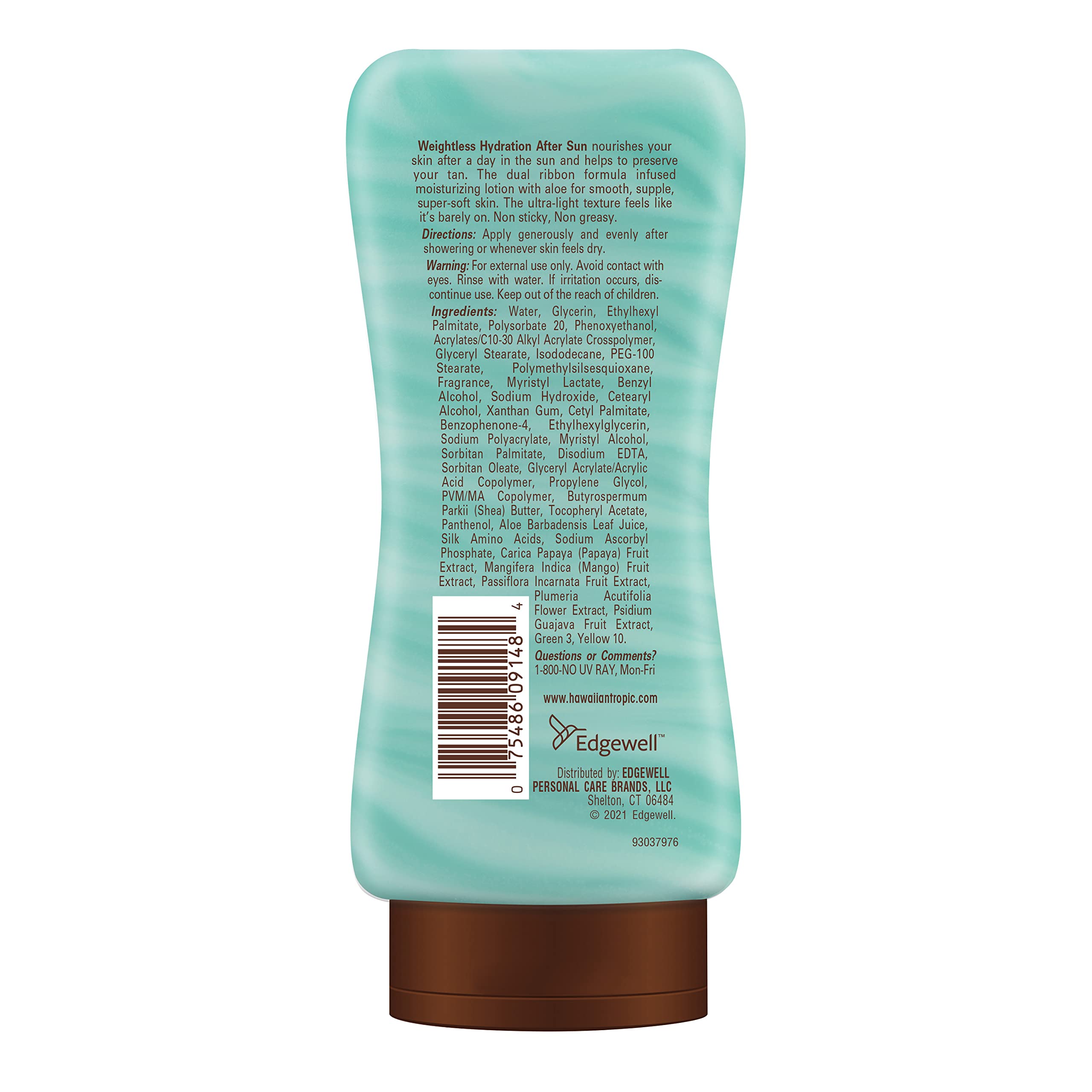 Hawaiian Tropic Weightless Hydration After Sun Lotion, 6 Fl Oz | 24 hour moisturizing after sun care, Hydrating lotion with aloe and shea butter, Coconut papaya scent, Lightweight texture