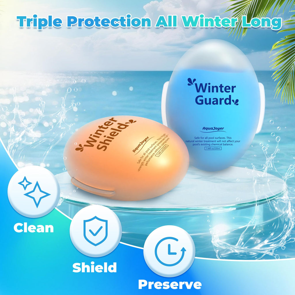 AquaJoyer Winter Pool Closing Kit, 3-in-1 Above Ground Pool Winterizing Kit for Above Ground & Inground Pools, Pool Closing Chemicals, Up to 30,000 Gallons, Easy to Use